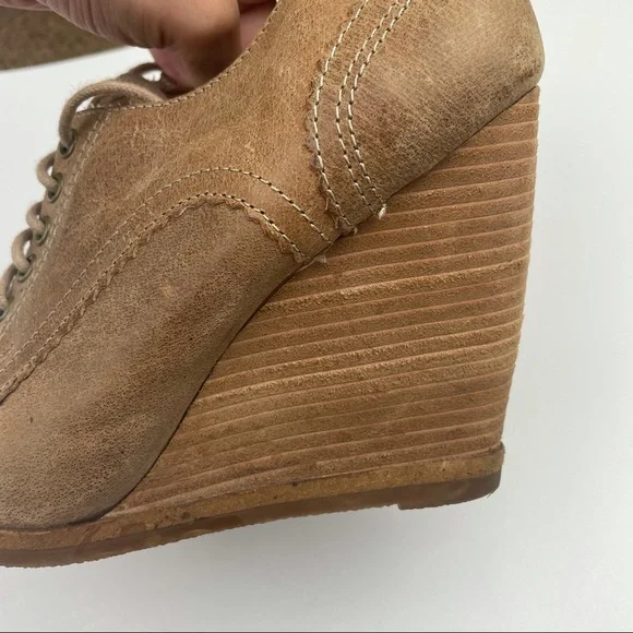 ALDO Tan Wedged Heeled Lace Booties - Picture 4 of 9